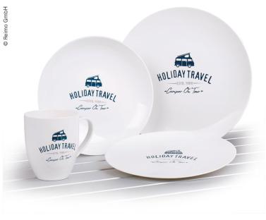 PLA Geschirr-Set HOLIDAY TRAVEL, 8-tlg.,f�r 2 Pers., Mikrowellengeeign